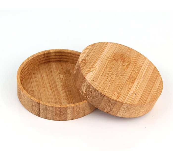 Mother day gift round glazen pot bocal en verre bamboo wide mouth glass candle jars 220ml with lid