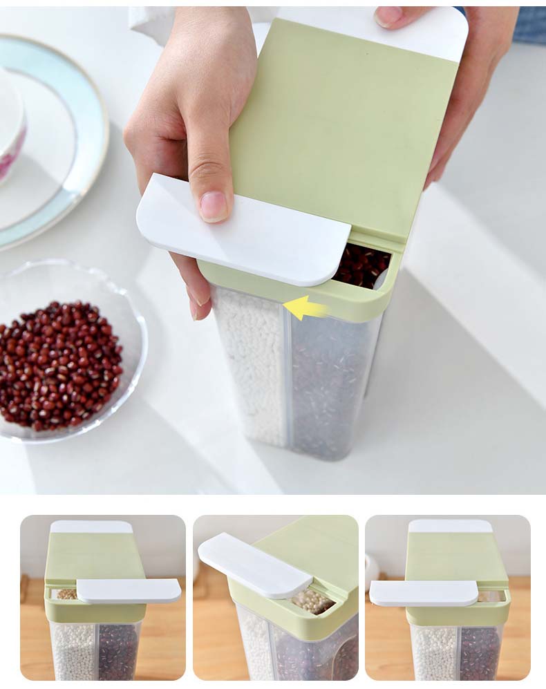Multi Divided Spaces Cereal Containers 4 Parts Division Four Compartments Food Cereal Containers For Grains Dry Food Snacks