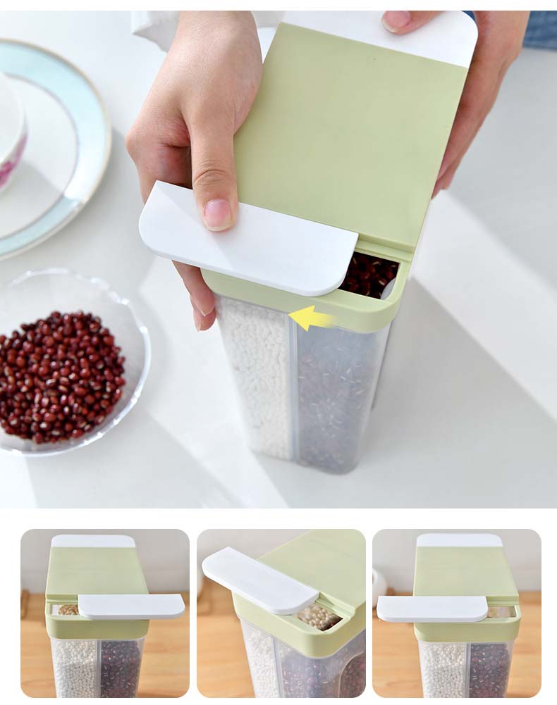Multi Divided Spaces Cereal Containers With 4 Parts Division Four Compartment Food Cereal Containers For Grains Snacks Dry Food