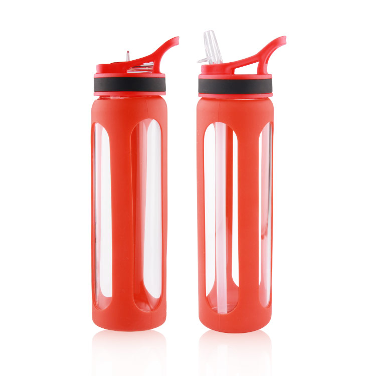 Multi Function Kid Sports Bottle Straw Beautiful Transparent Milk Eco Friendly Glass BPA Free Custom Portable Gym Water Bottles