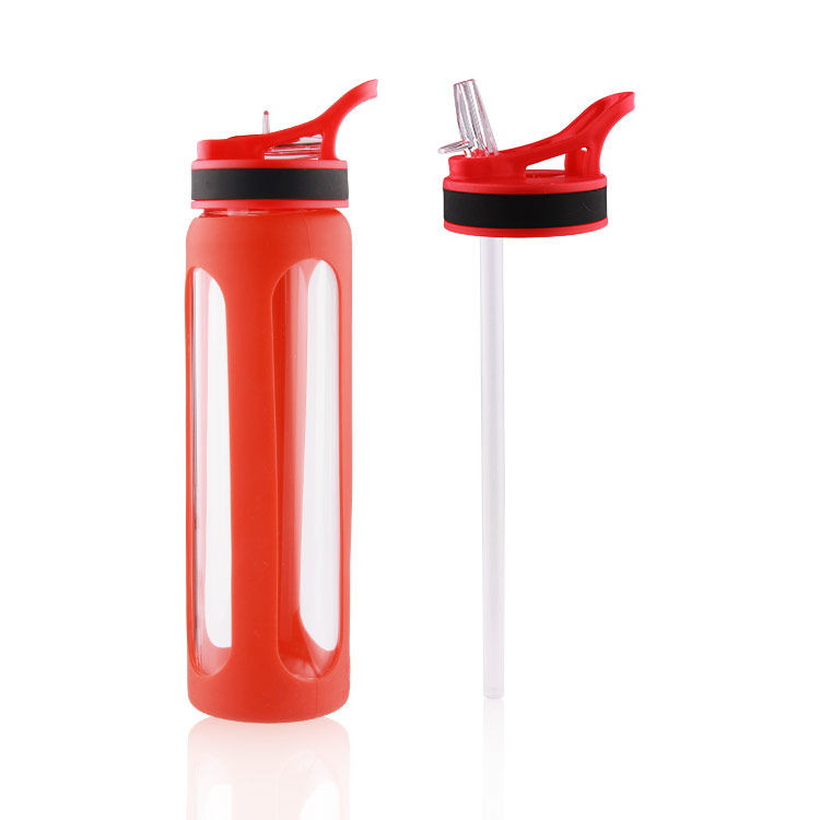 Multi Function Kid Sports Bottle Straw Beautiful Transparent Milk Eco Friendly Glass BPA Free Custom Portable Gym Water Bottles