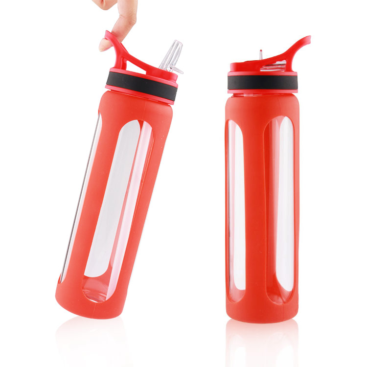 Multi Function Kid Sports Bottle Straw Beautiful Transparent Milk Eco Friendly Glass BPA Free Custom Portable Gym Water Bottles