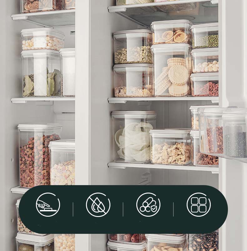 Multi Pack Plastic Cereal Dispenser Container With Easy Locking Lids For Kitchen Organization Cereal Grains Nuts Dry Food