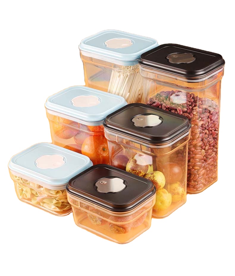 Multi Pieces Plastic Cereal Dispenser Containers With Sealed Lids Food Storage Canister For Kitchen Organization Nuts Snacks