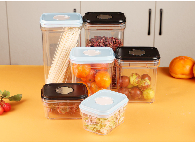 Multi Pieces Plastic Cereal Dispenser Containers With Sealed Lids Food Storage Canister For Kitchen Organization Nuts Snacks