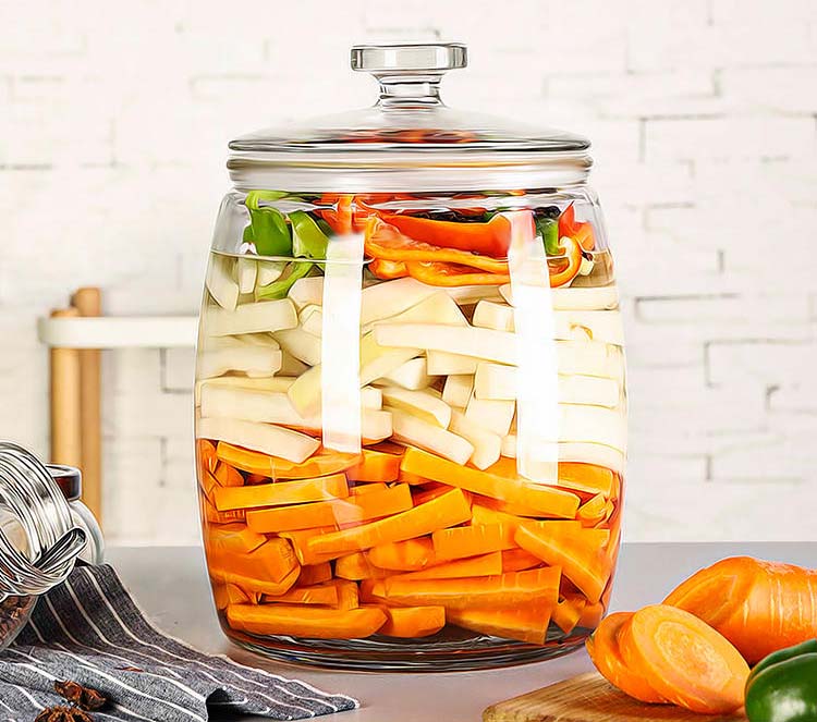 Multi Pieces Thickened Clear Glass Jars With Sealed Lids For Pickle Storage Glass Canister For Kitchen Pickles