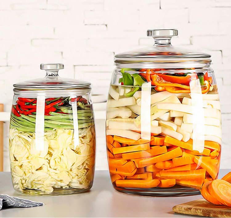 Multi Pieces Thickened Clear Glass Jars With Sealed Lids For Pickle Storage Glass Canister For Kitchen Pickles