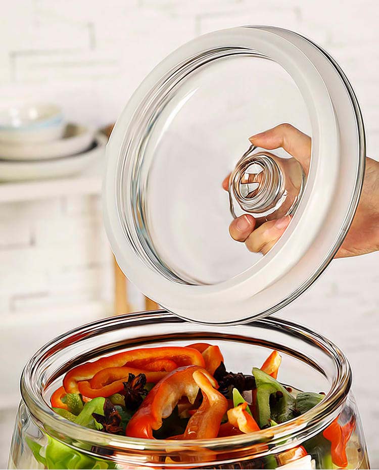 Multi Pieces Thickened Clear Glass Jars With Sealed Lids For Pickle Storage Glass Canister For Kitchen Pickles