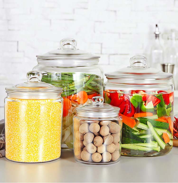 Multi Pieces Thickened Clear Glass Jars With Sealed Lids For Pickle Storage Glass Canister For Kitchen Pickles