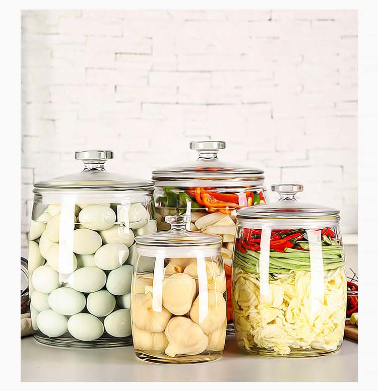 Multi Pieces Thickened Clear Glass Jars With Sealed Lids For Pickle Storage Glass Canister For Kitchen Pickles