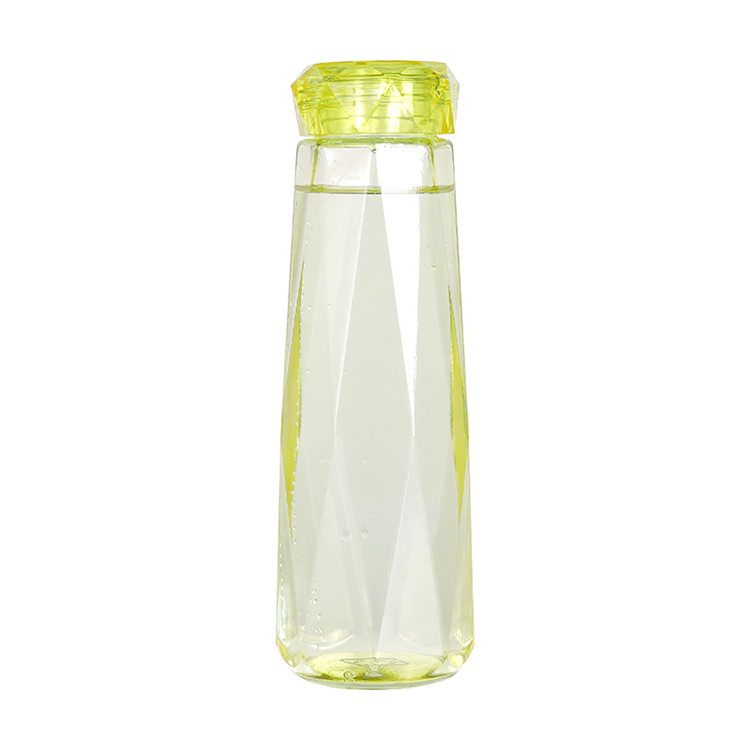 Multi color 420ml luxury glass container water bottles for juice beverage with plastic cap