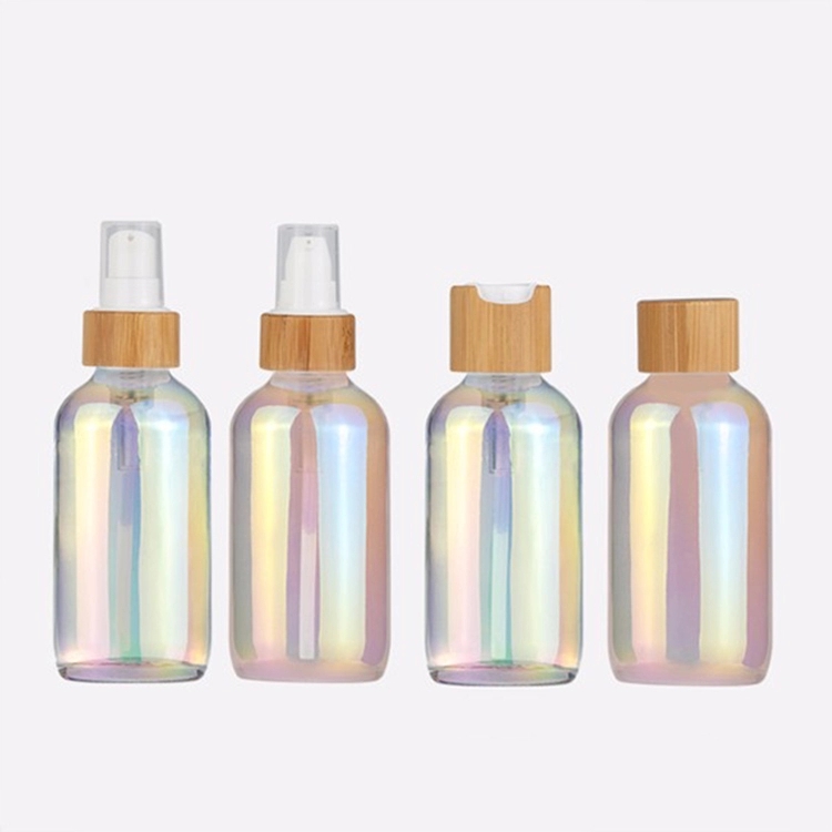Multicolor Symphony Holographic effect Glass Bottle with Sprayer Dropper