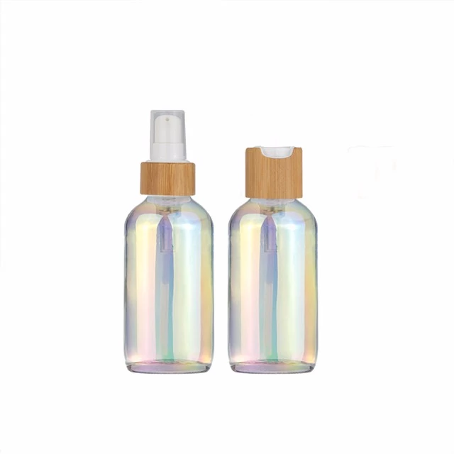 Multicolor Symphony Holographic effect Glass Bottle with Sprayer Dropper
