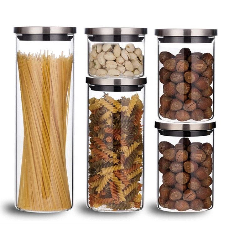 Multifunction High Borosilicate Glass Food Nuts Candy Jelly Storage Canister Jar