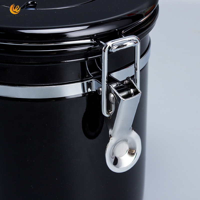 Multifunction Stainless Steel Container Coffee Airtight Coffee Bean Canister with CO2 Valve and Scoop
