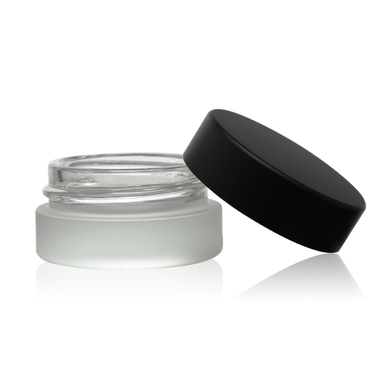 Multifunction customize 5g small cosmetics cream empty jar for skin care eye cream jars frosted glass jar with lid black cap