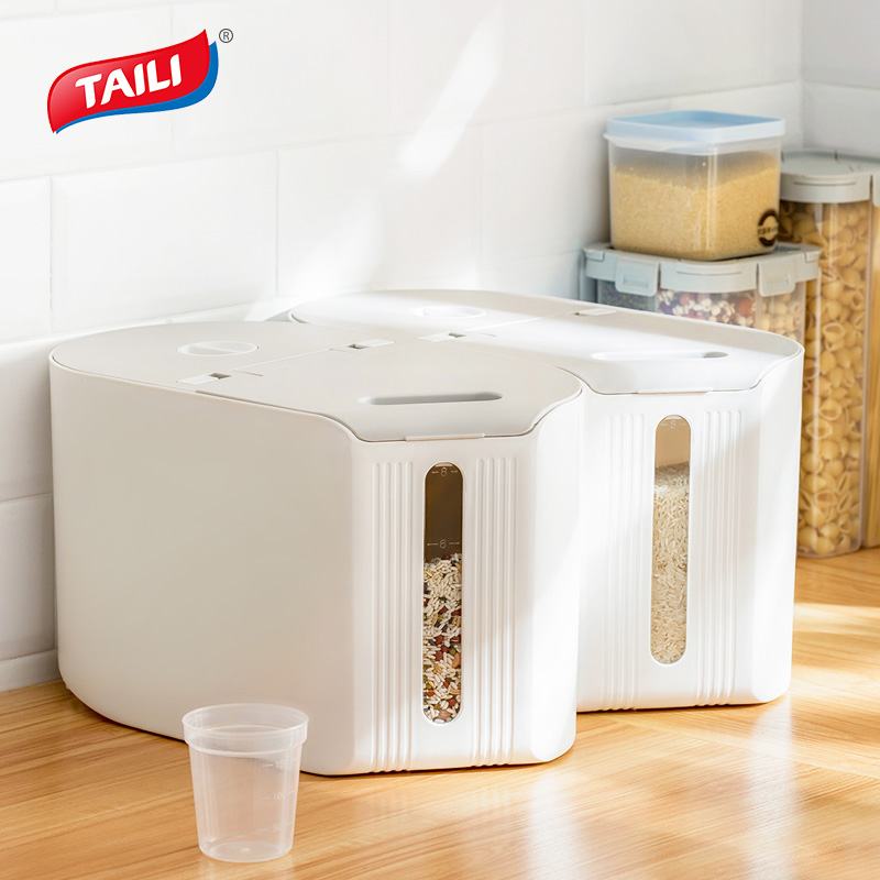 Multifunctional 10KG Plastic Cereal Rice Box Dispenser Storage Box Cereal Bean Container Food Grain Rice Storage Container