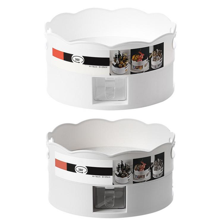 Multifunctional Rotating Rack Household Seasoning Shelf Round Glass Storage Container Jar With Glass Lid