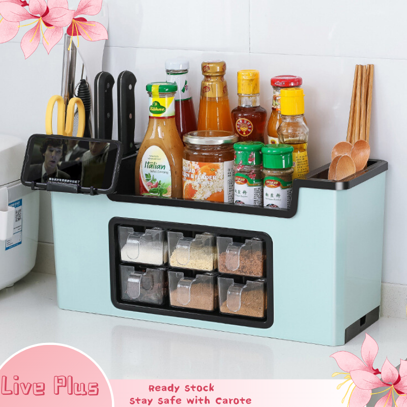 Multifunctional Seasoning Box Rack Seasoning Bottle Storage Rack Seasoning Jar Storage Box Seasoning Kitchen Supplies Set