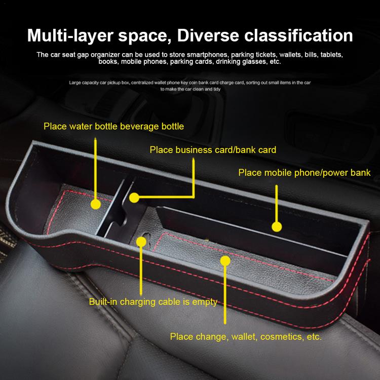 Multifunctional car seat storage box for phone key card pen various car debris storage tools mobile phone holder