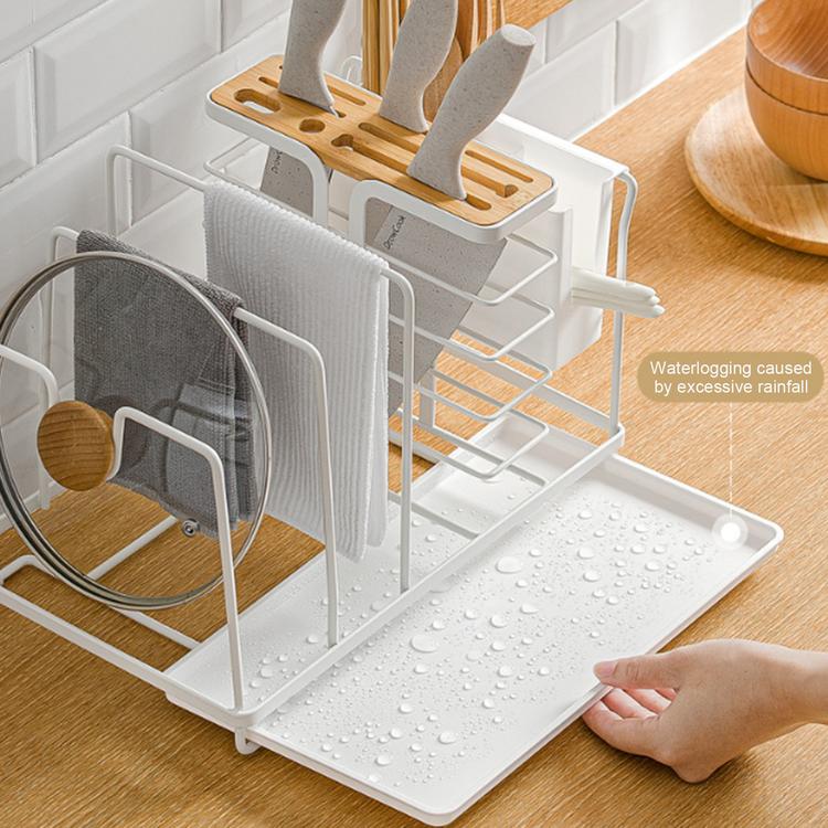 Multifunctional integrated storage chopping board rack kitchen knife holder ground type chopstick holder pot cover rack