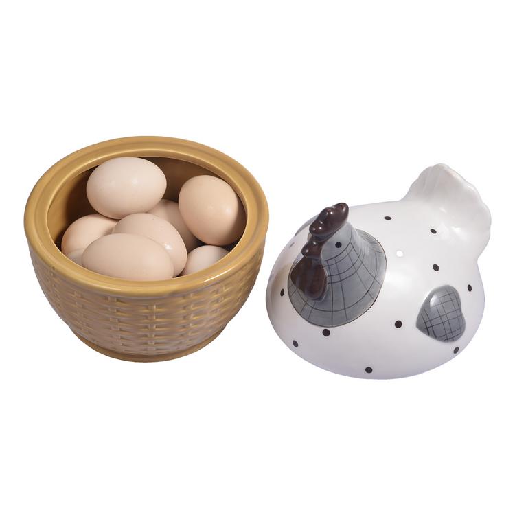 Multifunctional kitchen living room egg storage tool ceramic hen shape egg storage jar kitchen supplies