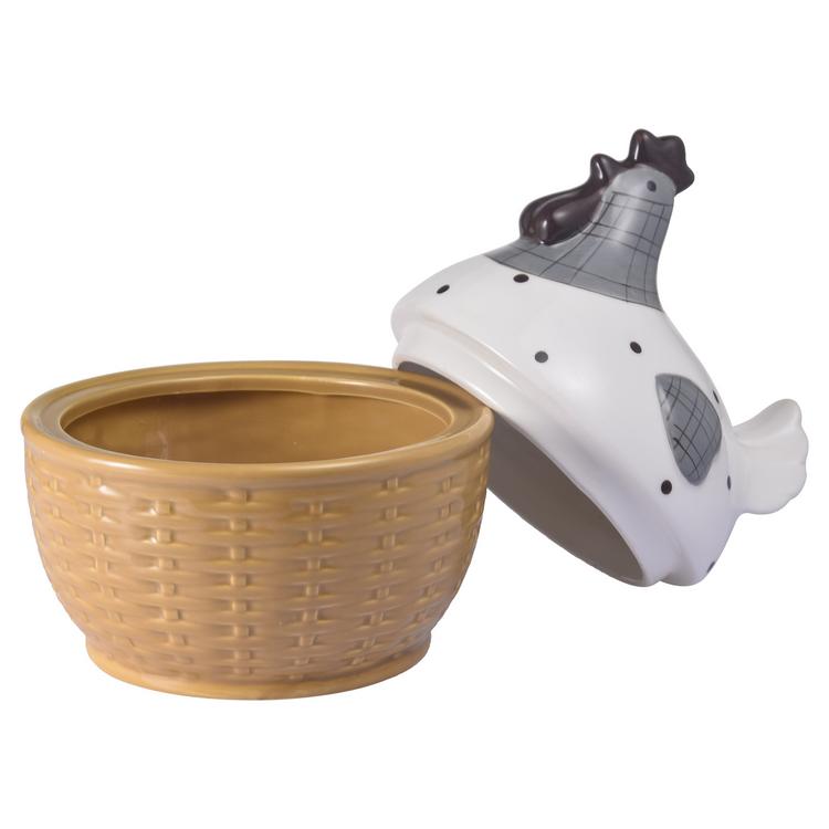 Multifunctional kitchen living room egg storage tool ceramic hen shape egg storage jar kitchen supplies