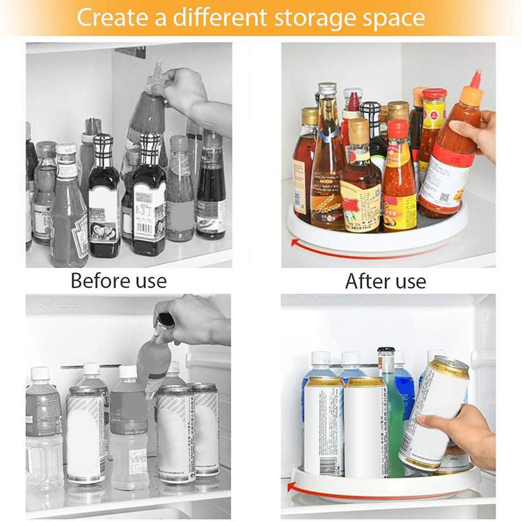 Multifunctional rotating kitchen condiment seasoning bottle fruit tray sorting storage 30cm round rotating rack