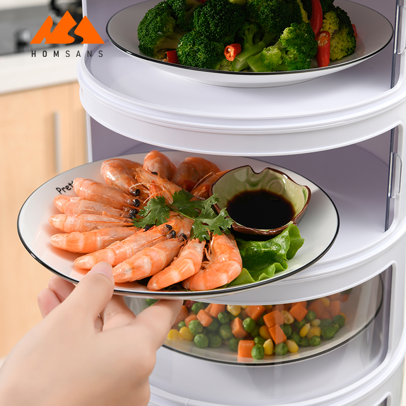 Multilayer Dish Umbrella Mesh Sliding Door Home Kitchen Transparent Insulation Dustproof Food Cover Stackable