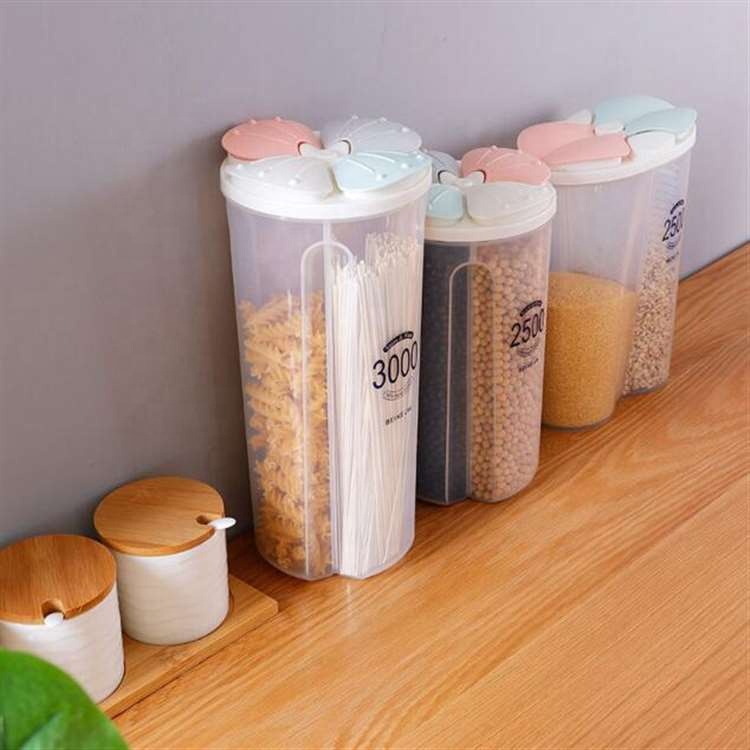 Multiple specifications Kitchen plastic storage tank Food storage jar with lid Whole grains transparent sealed jar