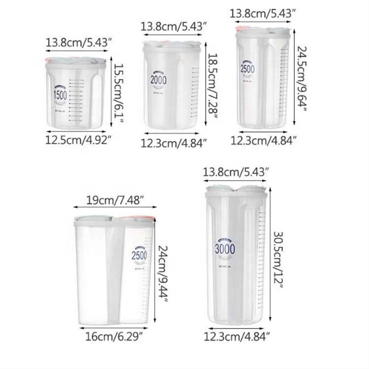 Multiple specifications Kitchen plastic storage tank Food storage jar with lid Whole grains transparent sealed jar