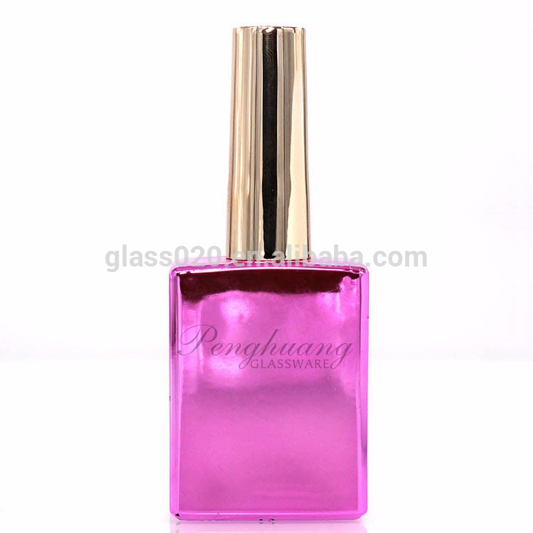 N-1010 11ml shiny uv coating gel nail polish squared bottle with gold metallic cap