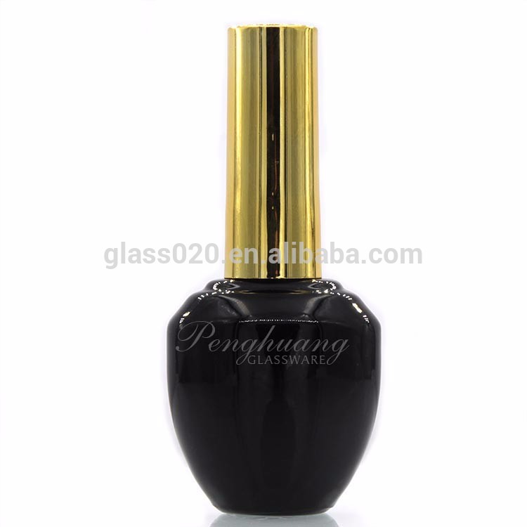 N-1010 11ml shiny uv coating gel nail polish squared bottle with gold metallic cap