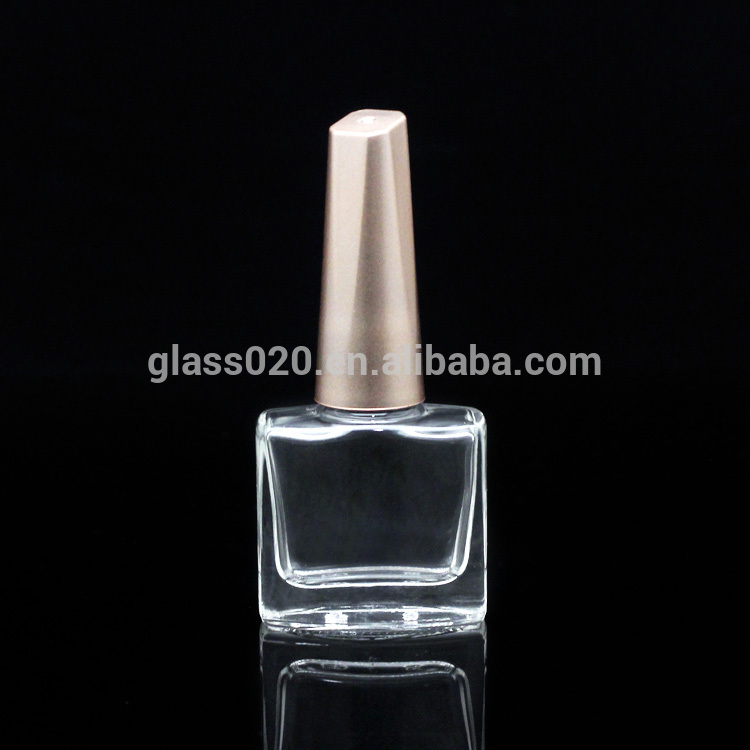 N-294B wholesale popular style flat squared nail polish glass bottle with cropper cap