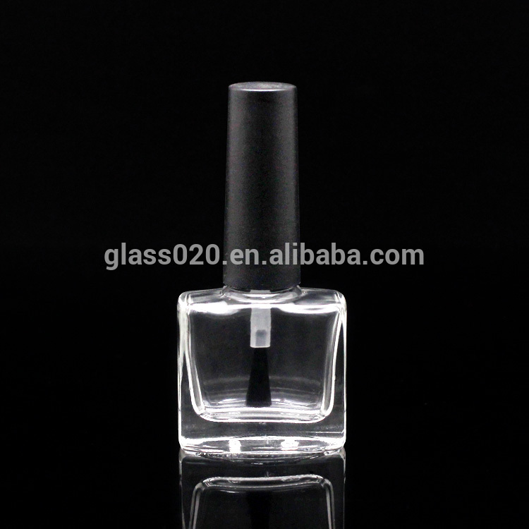 N-294B wholesale popular style flat squared nail polish glass bottle with cropper cap