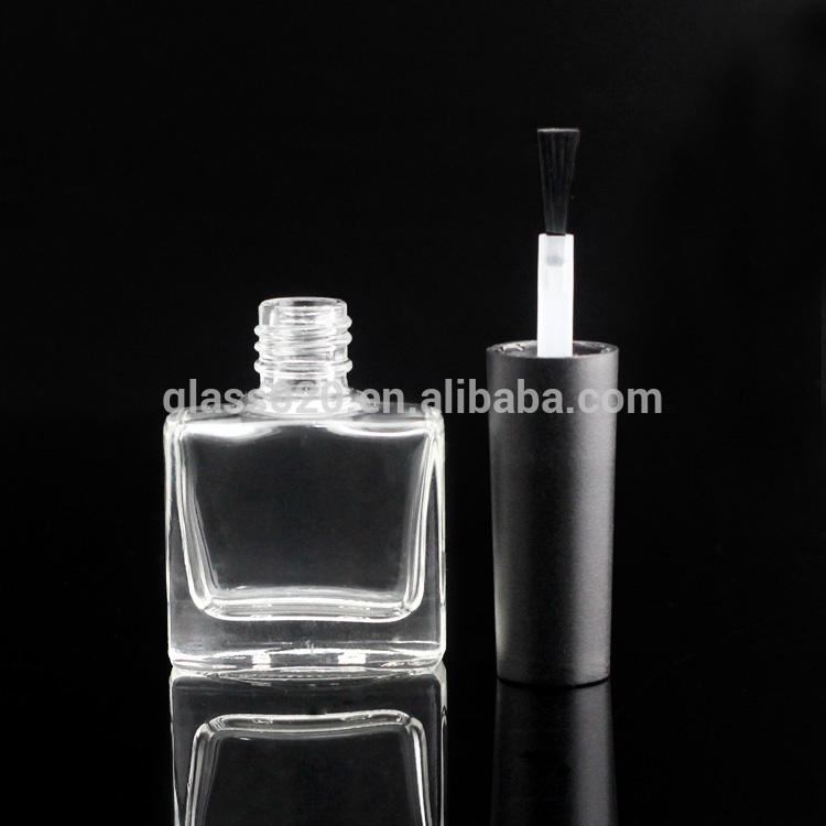 N-294B wholesale popular style flat squared nail polish glass bottle with cropper cap