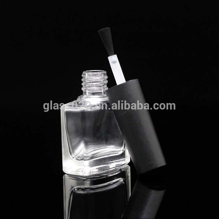 N-294B wholesale popular style flat squared nail polish glass bottle with cropper cap