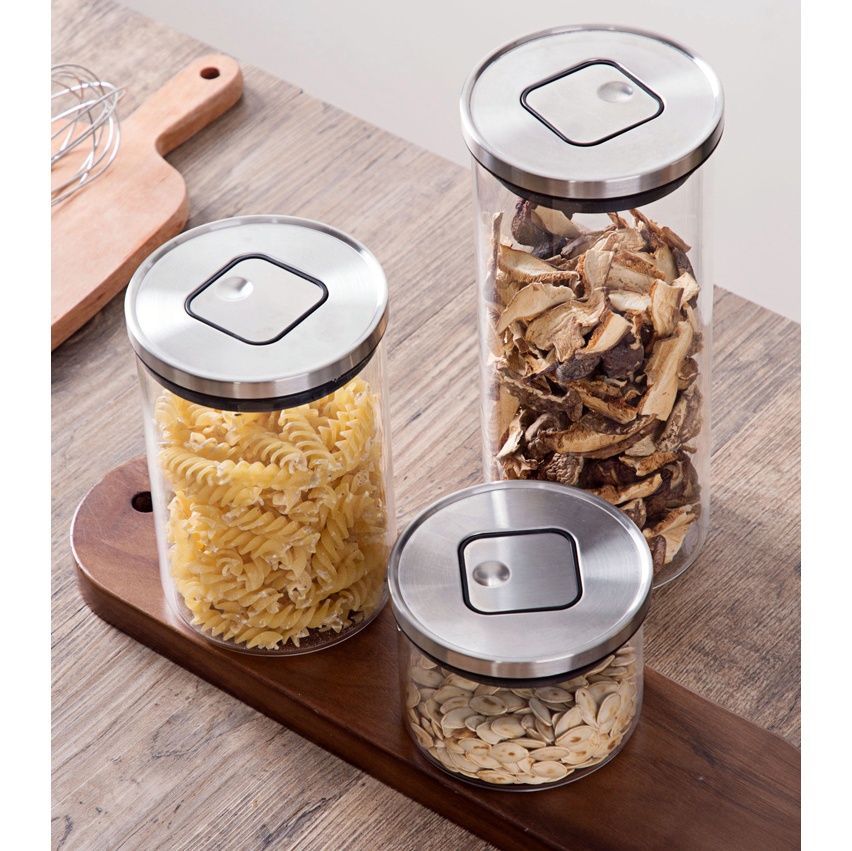 NEW 1000ml Glass Jar Big Glass Jar Borosilicate Glass Jar Metal