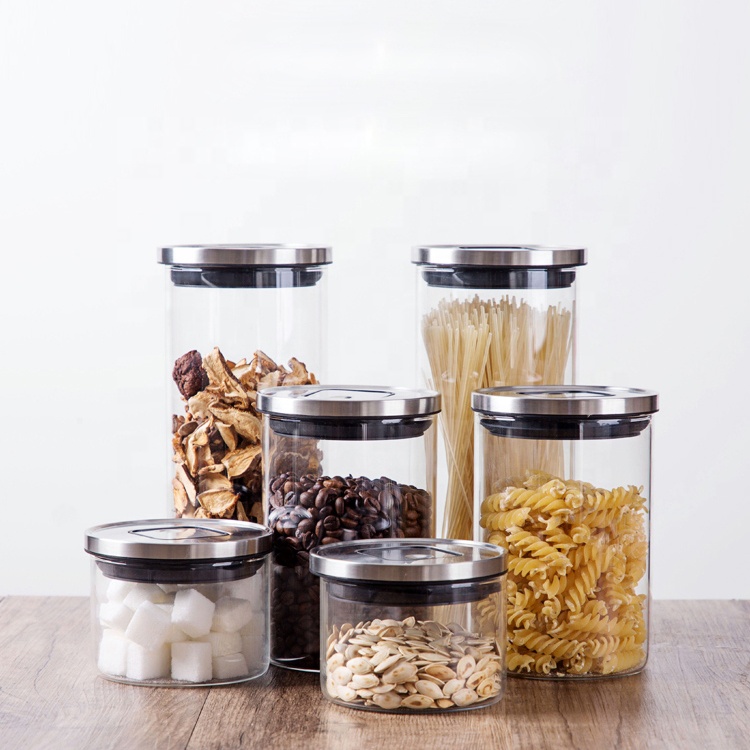 NEW 1000ml Glass Jar Big Glass Jar Borosilicate Glass Jar Metal