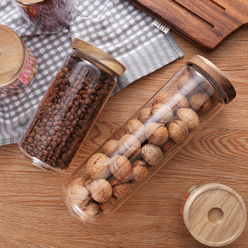NEW 1000ml Glass Jar Stackable Jars Borosilicate Glass Jar Storage