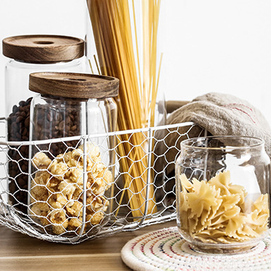 NEW 100g Bamboo Glass Jar Borosilicate Glass Food Container Lid