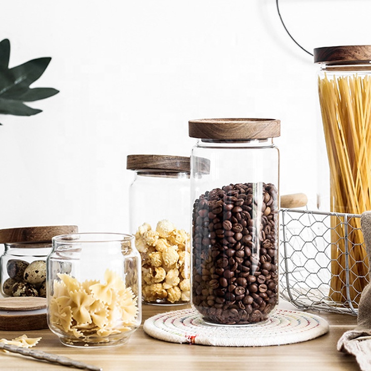 NEW 100g Bamboo Glass Jar Borosilicate Glass Food Container Lid