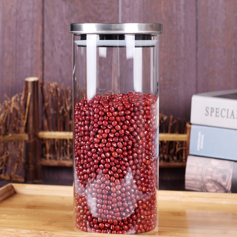 NEW 1500ml Borosilicate Glass Jar Food Container Lid Airtight Glass Jars