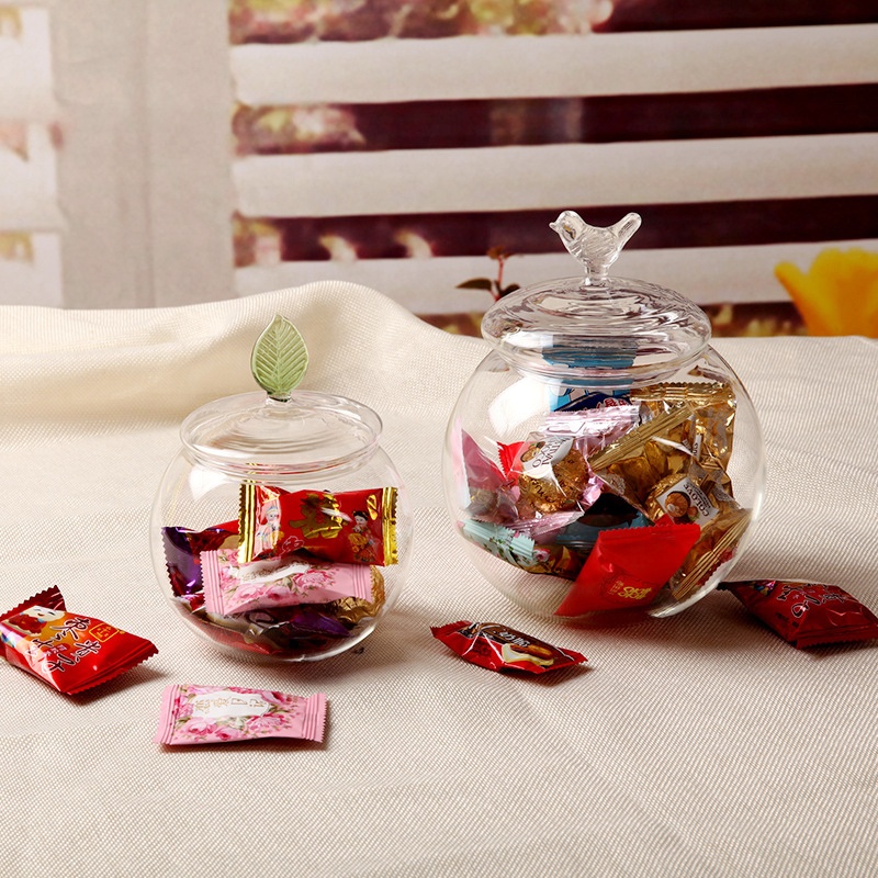NEW 16oz Glass Jars with Lid Heart Borosilicate Glass Jar Storage