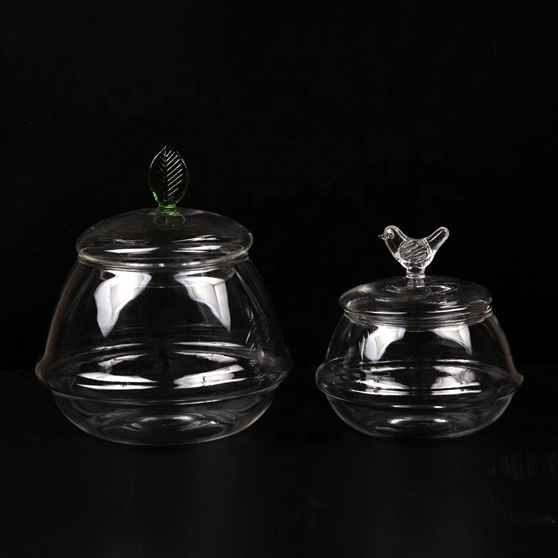NEW 16oz Glass Jars with Lid Heart Borosilicate Glass Jar Storage