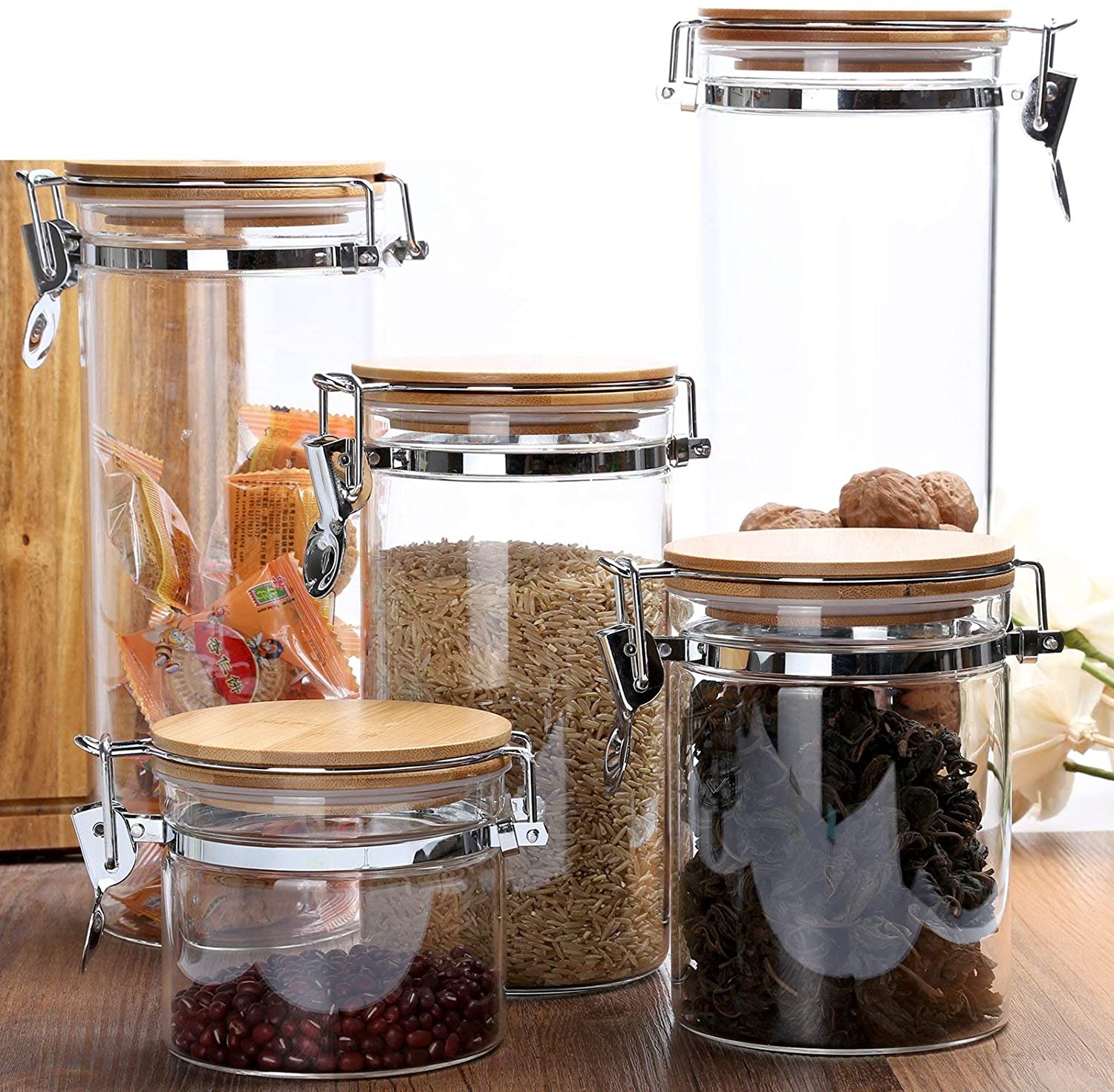 NEW 2000ml Airtight Glass Jar Stoage Borosilicate Clip Glass Jars