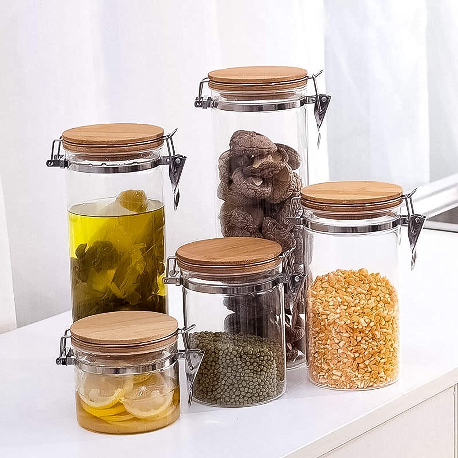 NEW 2000ml Airtight Glass Jar Stoage Borosilicate Clip Glass Jars
