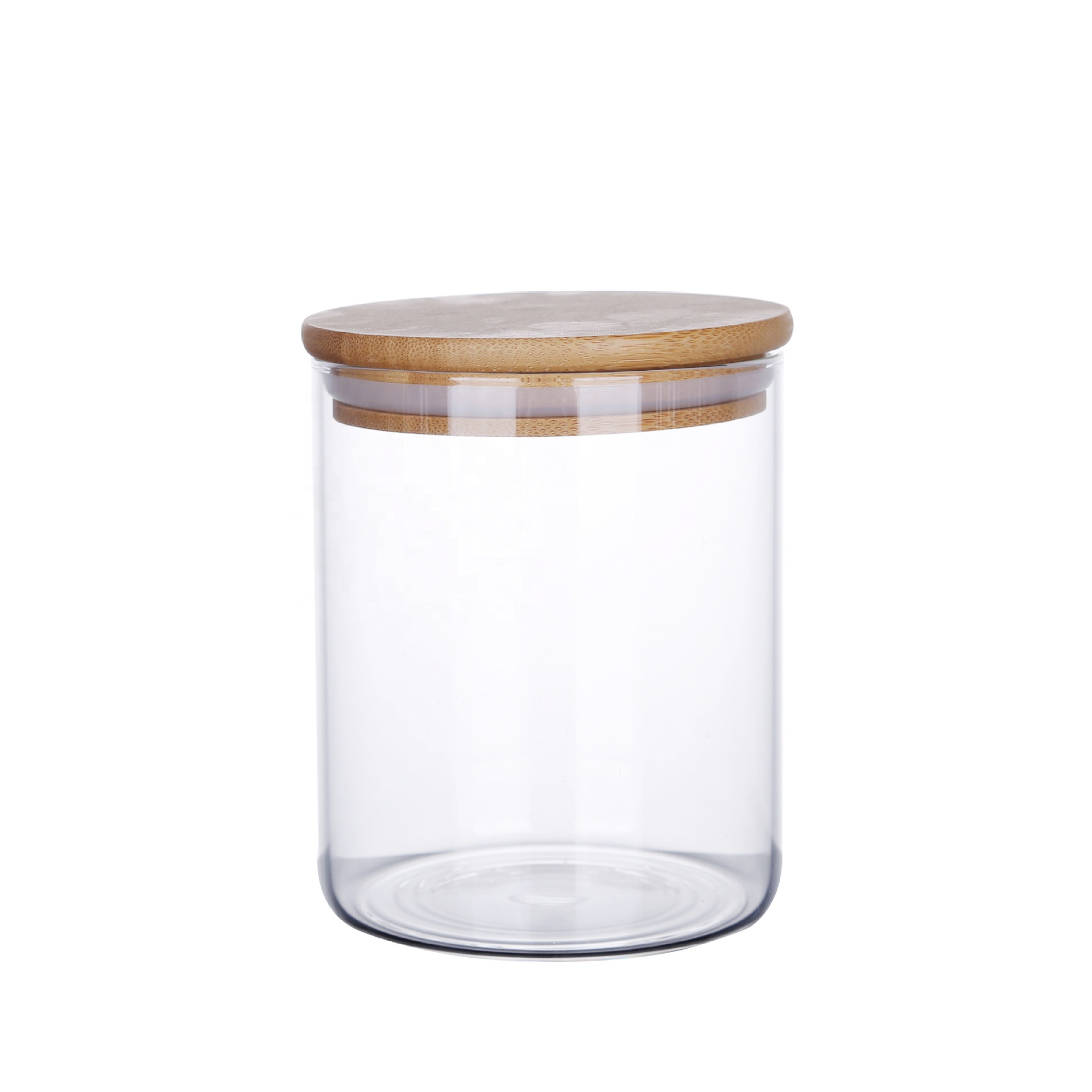 NEW 375ml Empty Glass Jar Air Tight Borosilicate Glass Jar with Wooden Lid