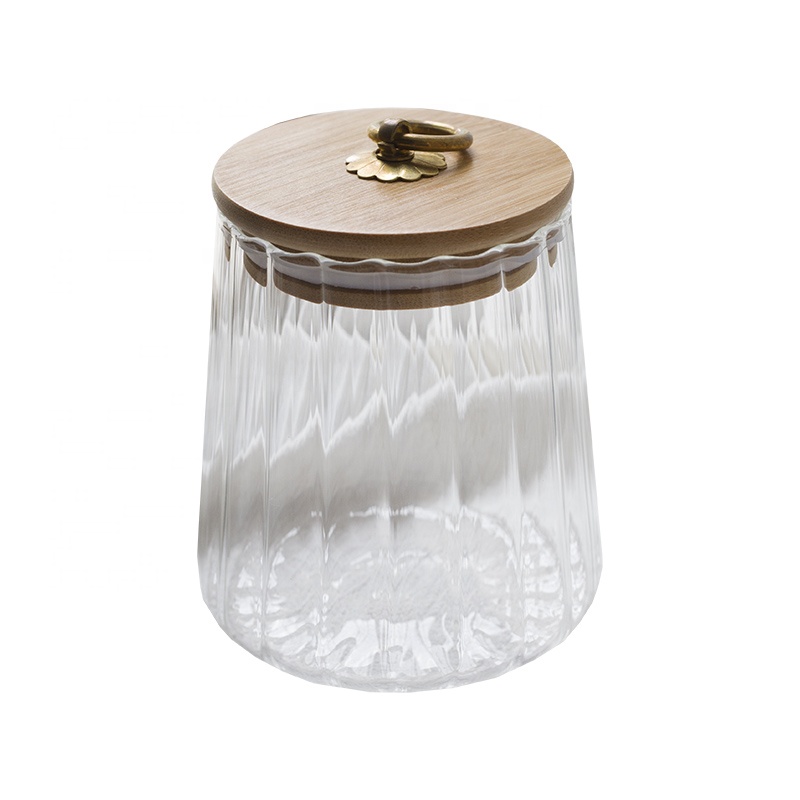 NEW 400ml Glass Jars High Borosilicate Glass Storage Jar Bamboo Lid