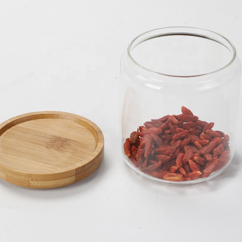 NEW 450ml Borosilicate Glass Food Storage Container Glass Jars Bamboo lid